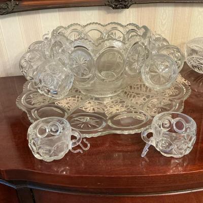 Tiffin Franciscan Moon And Stars Punch Bowl/Tray