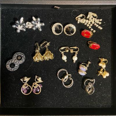 Vintage Clip On Earrings Silver & Gold Toned