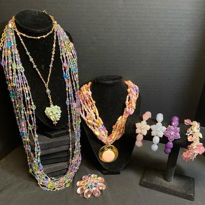 Colorful Beaded Costume Jewelry By Kirks Folly