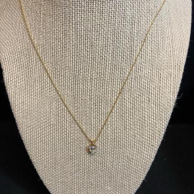 10K Gold Chain With Cubic Zirconia Heart Pendant In A Crystal Heart Case