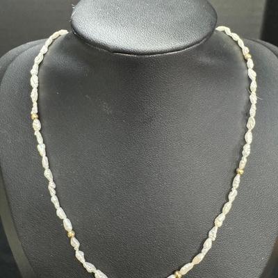 14K Gold Clasp With Freshwater Rice Pearls 