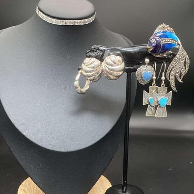 925 Bracelet And Earrings 