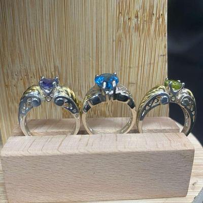 2 925 Rings And 1 Sterling With Gems