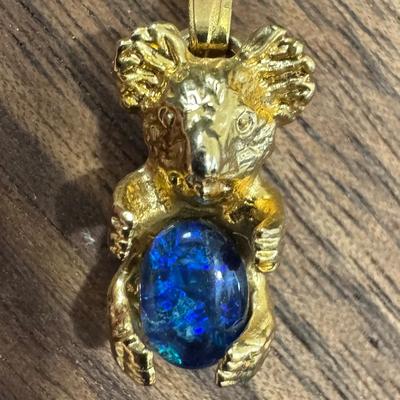 Vintage Australian Koala & Opal Necklace