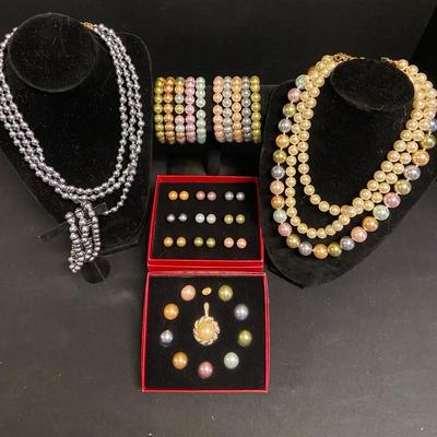 Collection Of Kenneth Jay Lane Necklaces, Bracelets, Earrings & Interchangeable Pendant