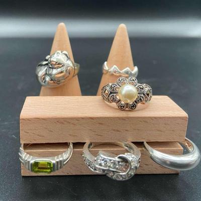 Six 925 Rings 