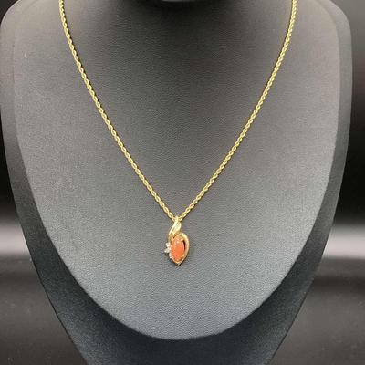 14k Gold Chain With Pendant In 14k Gold