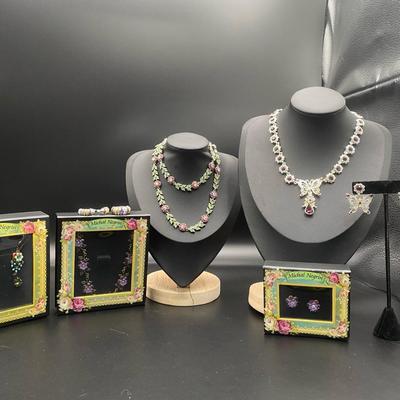 1 925 Earrings With Matching Ring, Michal Negrin Costume Jewelry And Butterfly Necklace And Earring 