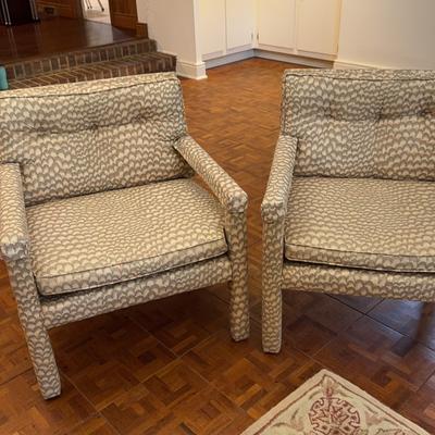 Mid-century  Milo Baughman style parsons chair, circa 1970s