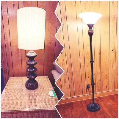 Vintage Torchiere Floor And Table Lamps