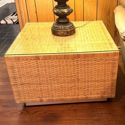 Large Wicker Side Table