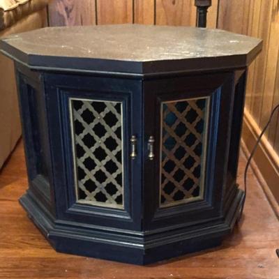 Vintage Octagon Side Table Slate Top
