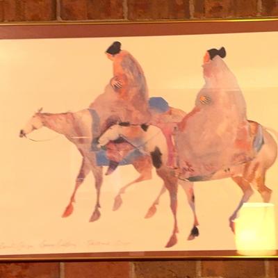 Carol Grigg Signed Native American Watercolor Lithograph 