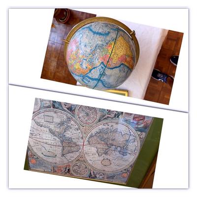 World Globe, And Map Of The World Print 