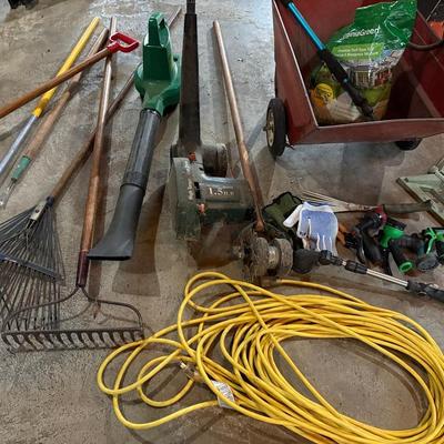 Yard Tools-Rakes, Blower, Cart, Edger, Extension Cord & More