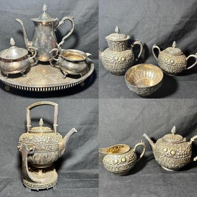 Antique Indian Malay Style  Kettle/Ewer Tea Service