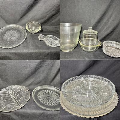 Collection Of Glass Servingware And Essentials, Fireking And Mikasa 