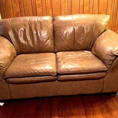 Two Seat Italian Leather Loveseat