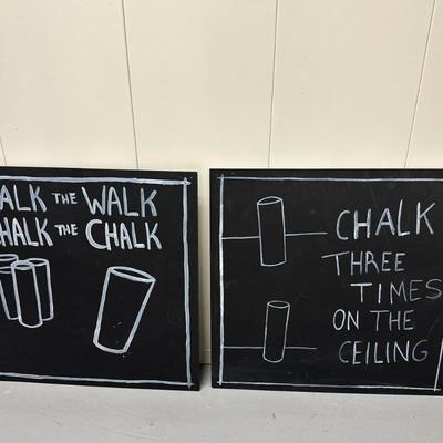 (2pc) Painted Chalk Art - "Walk the Walk, Chalk the Chalk" | Original painted chalk art, including: "Walk the Walk, Chalk...
