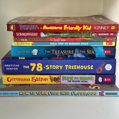 (8pc) Children's Books - "Diary of an Awesome Friendly Kid" & Others | Collection of children's books, including:...