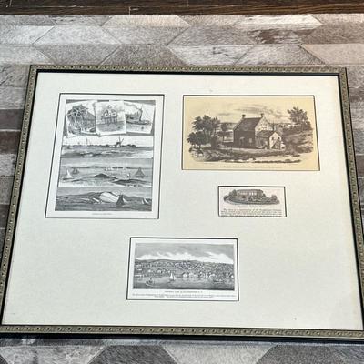 Collection of Historic New York State Prints | Framed collection of historic New York state prints, including:"Eastern Long Island...