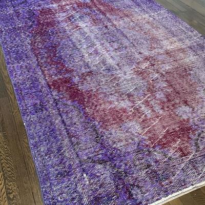 Area Rug - Shades of Purple | Woven area rug in varying shades of purple, almost as a gradient. 5' x 8.8' - w. 60 x l. 106 in
