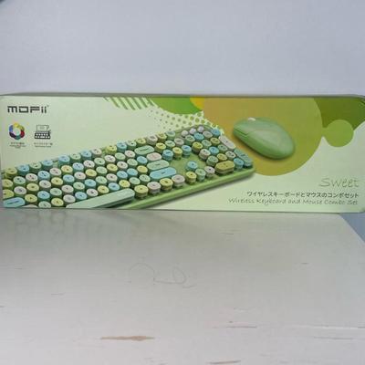 MOFII Wireless Keyboard & Mouse | MOFII Wireless Keyboard and Mouse Combo featuring a colorful retro typewriter-style design with...