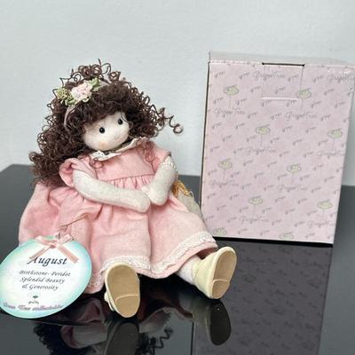 Musical Doll - "August" Birthday | Vintage (1970s-Now) Green Tree Collectibles "August" soft-bodied cloth musical...