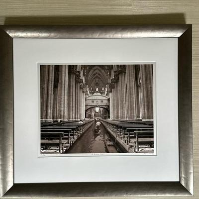 Thomas Barbey (Swiss, 1957-Present) Print - "O Duomo Mio" | Black and white photo montage print of a gondola paddling through...