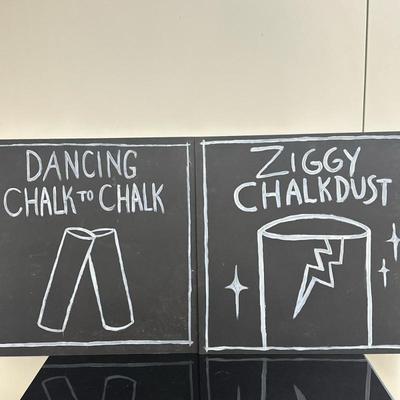 (2pc) Painted Chalk Art - "Dancing Chalk to Chalk" | Original painted chalk art, including: "Dancing Chalk to Chalk"....