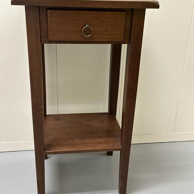 Side Table with Drawer & Bottom Shelf | Wooden side table/end table featuring a drawer and bottom shelf, ideal as a nightstand for...