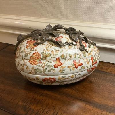 Castilian Floral Brass Egg Bowl Centerpiece