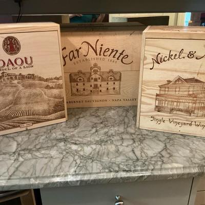 Wood Wine Boxes Far Niente, Nickel & Nickel, Daou 