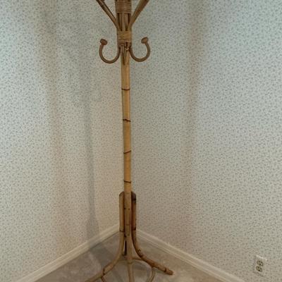 Rattan Bamboo Coat Rack