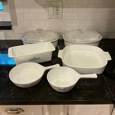 Corningware Blue Cornflower & White Baking Dishes