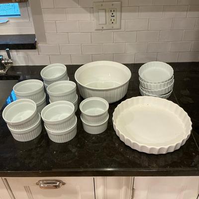 White Ridged Baking Dishes