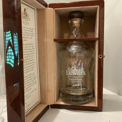 Dewar’s Signature Scotch Whiskey Collectible Bottle And Box