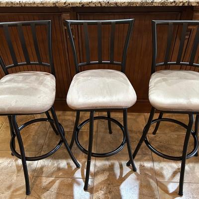 Set of 3 Swivel Barstools – 41” High
