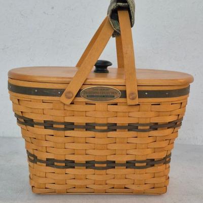 Vintage 1997 Longaberger Woven Traditions Collection Fellowship Basket with Lid & Protector