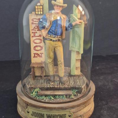Vintage Limited Edition Franklin Mint "John Wayne Collection" Sculpture in Glass Dome - 3½" Diameter x 5" Tall