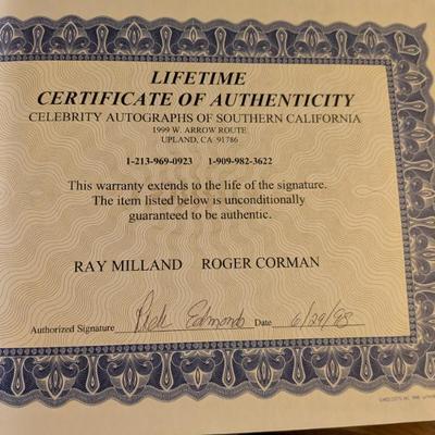 Certificates of Authenticity for many signed items