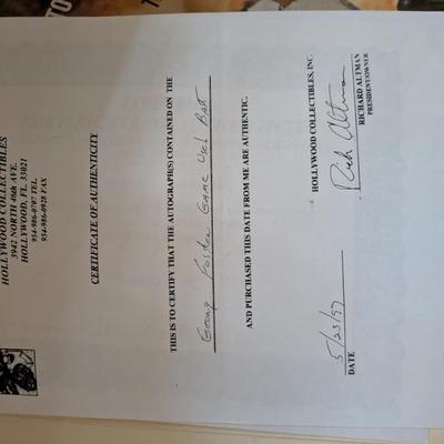 Certificates of Authenticity for many items.
