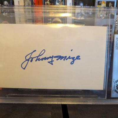 This is a rare opportunity to own a piece of baseball history! This index card features a clear, authentic autograph from Hall of Fame...