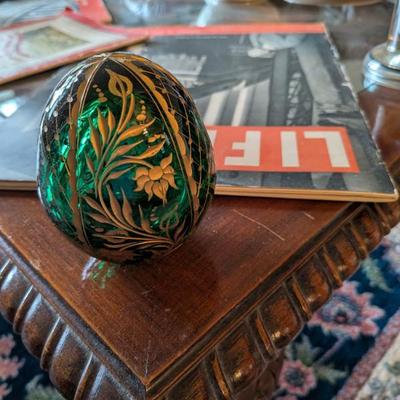 A beautiful and comprehensive collection of seven decorative glass eggs in the classic Fabergé style. Handcrafted in Russia, these eggs...