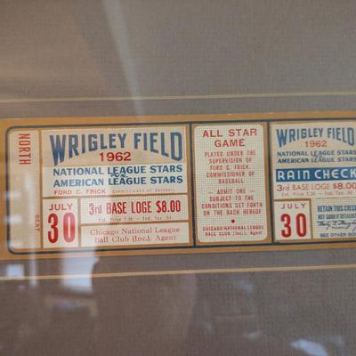 A fantastic piece of baseball history! This is a full, intact ticket from the second 1962 MLB All-Star Game held at historic Wrigley...