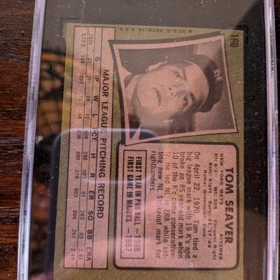 A unique piece of vintage baseball history! This card of legendary Hall of Famer Tom Seaver is from the iconic 1971 Topps set and is...