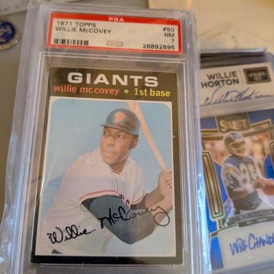 A true collector's gem! This is an authentic 1971 Topps baseball card of Hall of Famer Willie McCovey, graded PSA 7 (Near Mint). The...