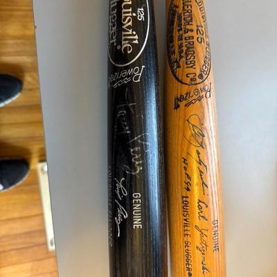 Two more signed bats found hiding in a closet.  This bring us up to 4 signed bats, with 2 of them with authentication paperwork.