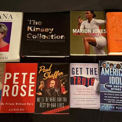 Lot 410: Lot of 10 Biographies & Collectible Books – Diana, Jackie Robinson, Pete Rose, Martha Stewa