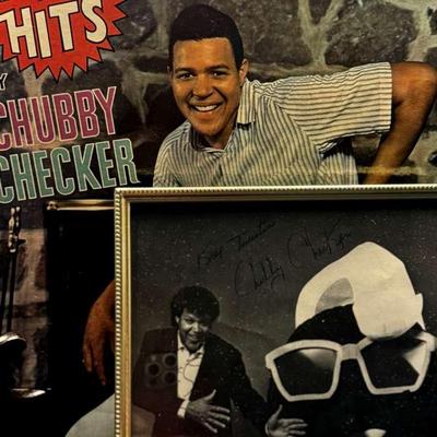 Lot 106:  Signed Chubby Checker “Keep Twistin’” Photo with Oreo Mascot – And Album